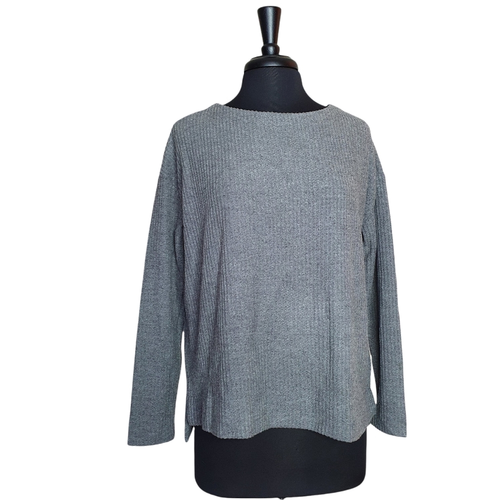 Splendid knit grey charcoal sweater top shirt long sleeve